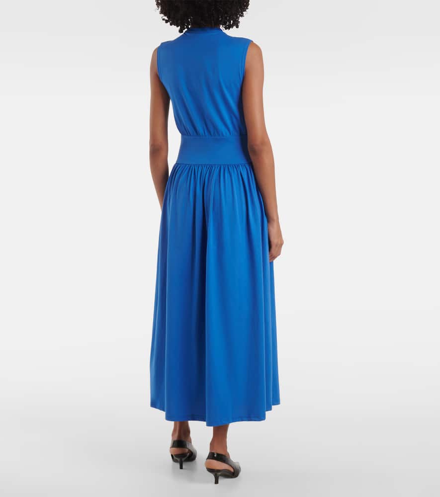 Totême Cotton Jersey Midi Dress In Blue
