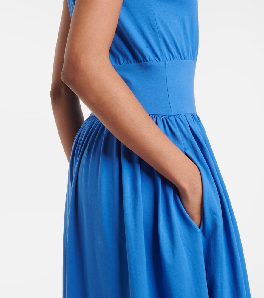 Totême Cotton Jersey Midi Dress In Blue