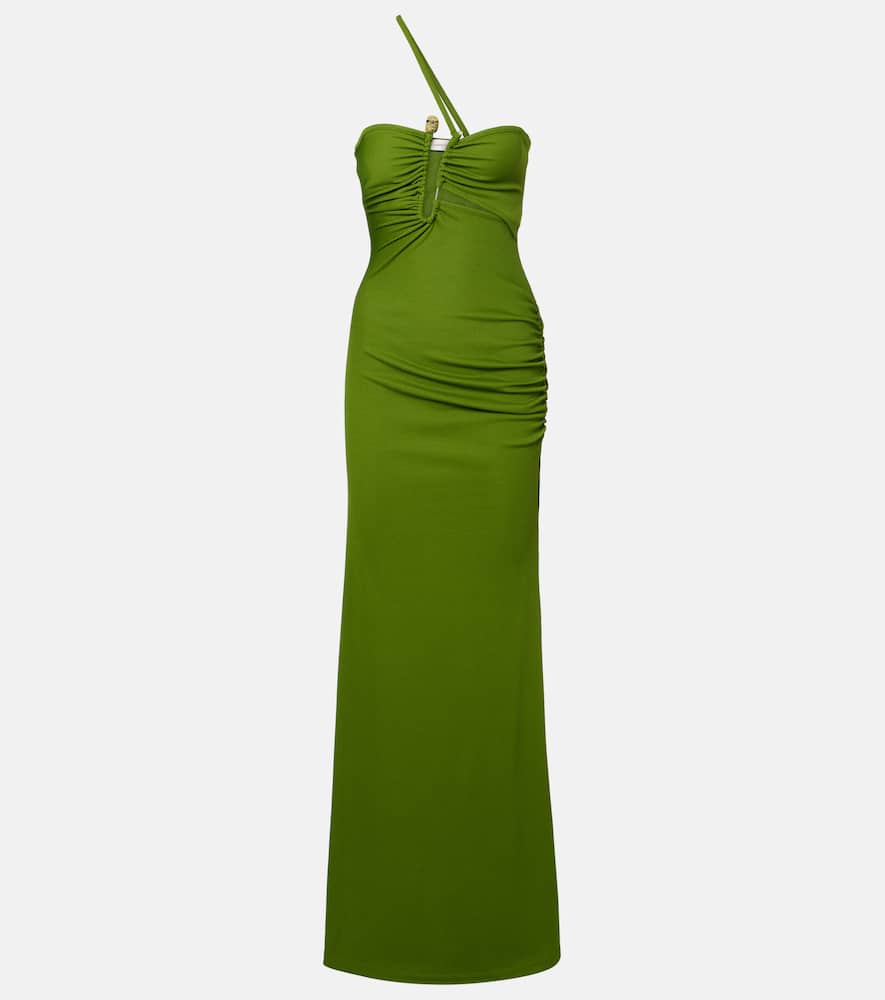 Crystal Pin Cutaway embellished maxi dress
