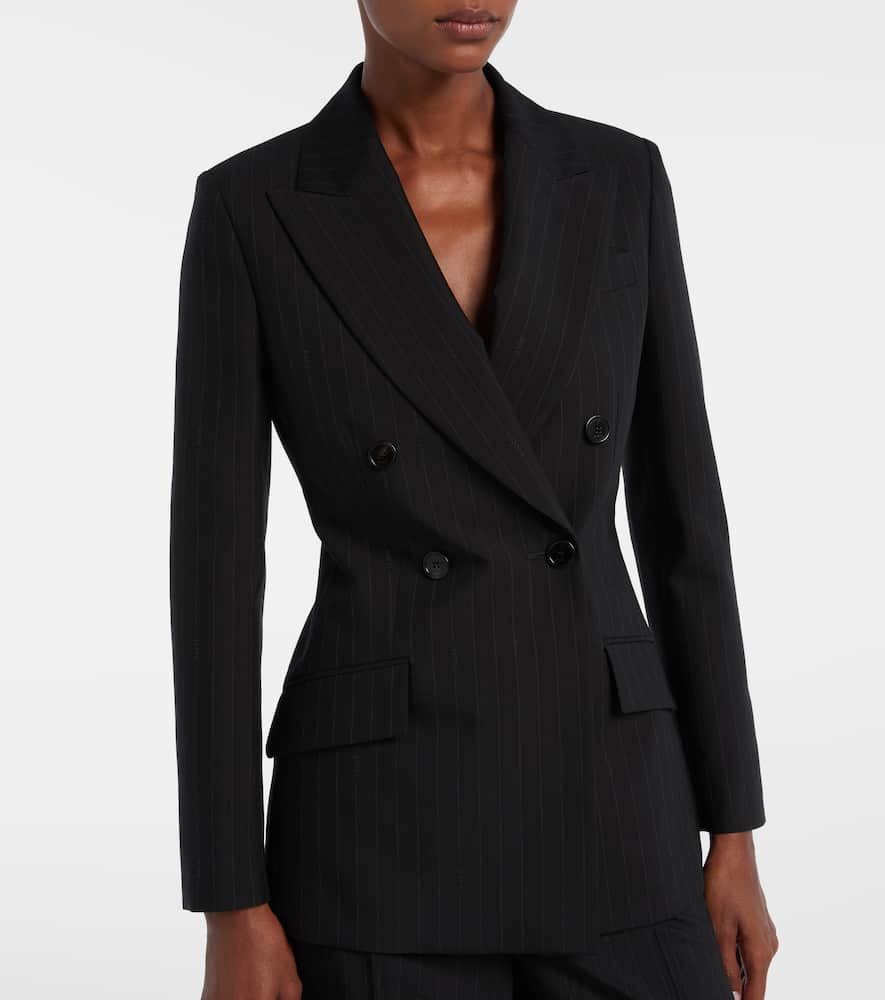 Gucci Embroidered Wool Blazer With Notched Lapels And Pockets In Black
