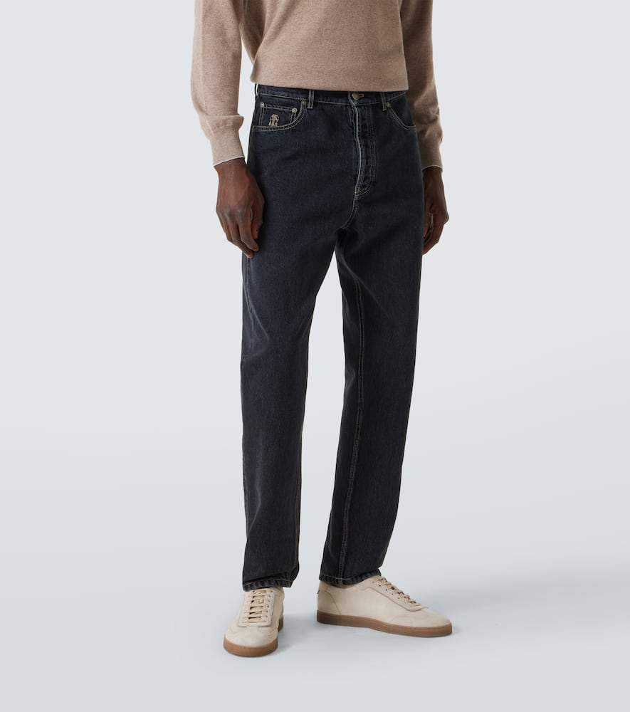 Brunello Cucinelli Dyed Jeans With Back Pocket And Belt Loops