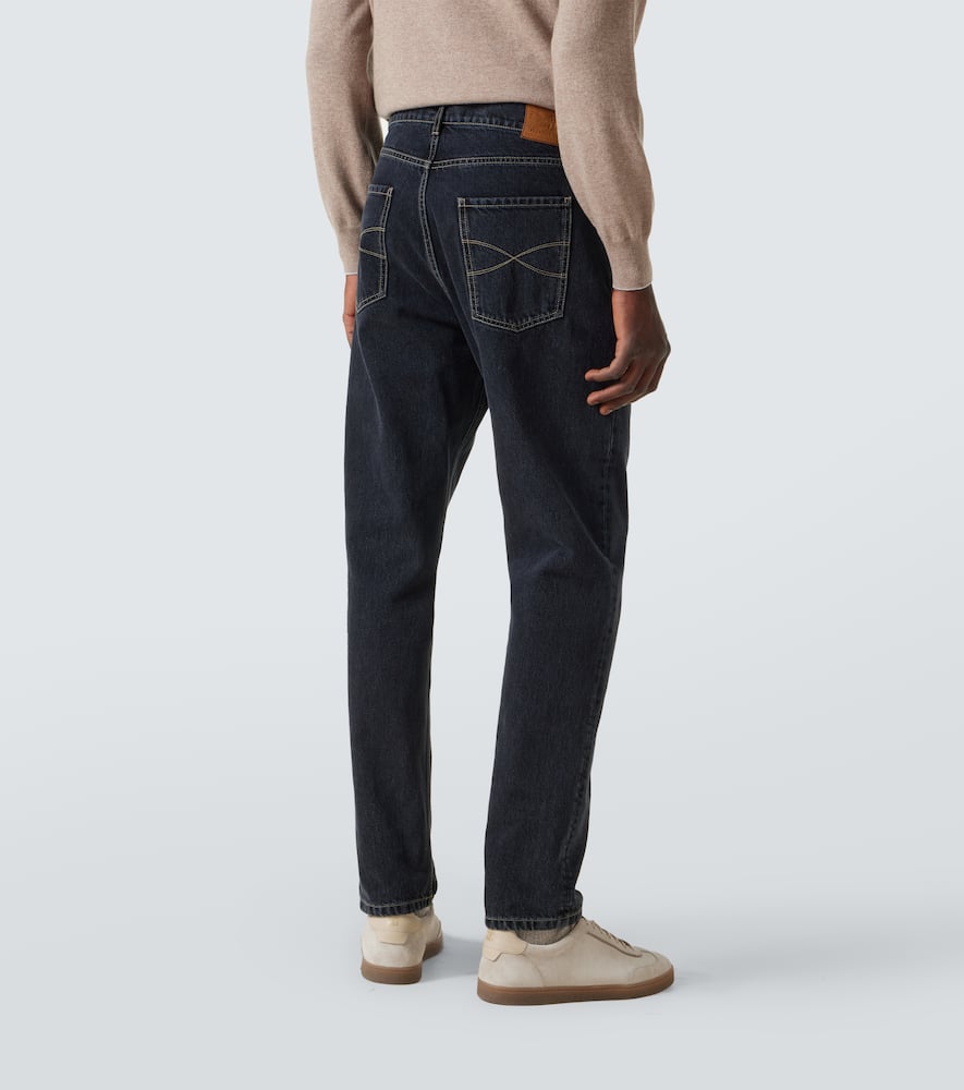 Brunello Cucinelli Dyed Jeans With Back Pocket And Belt Loops