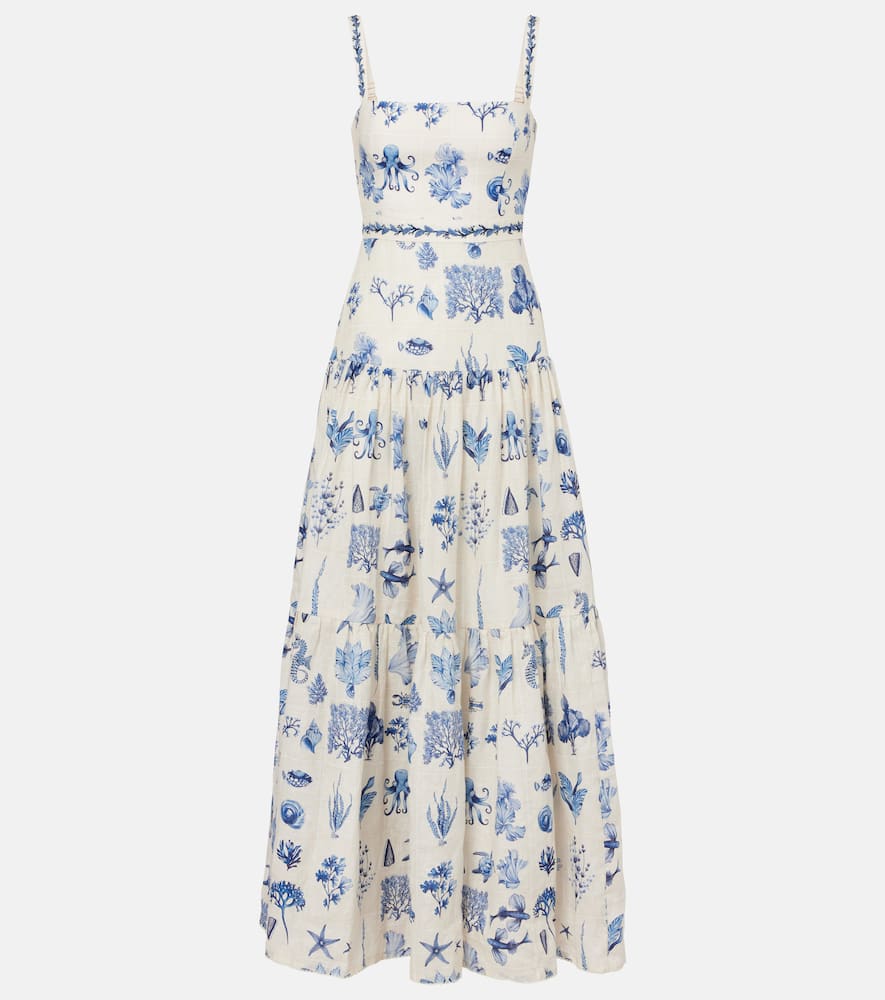 Lima printed linen maxi dress