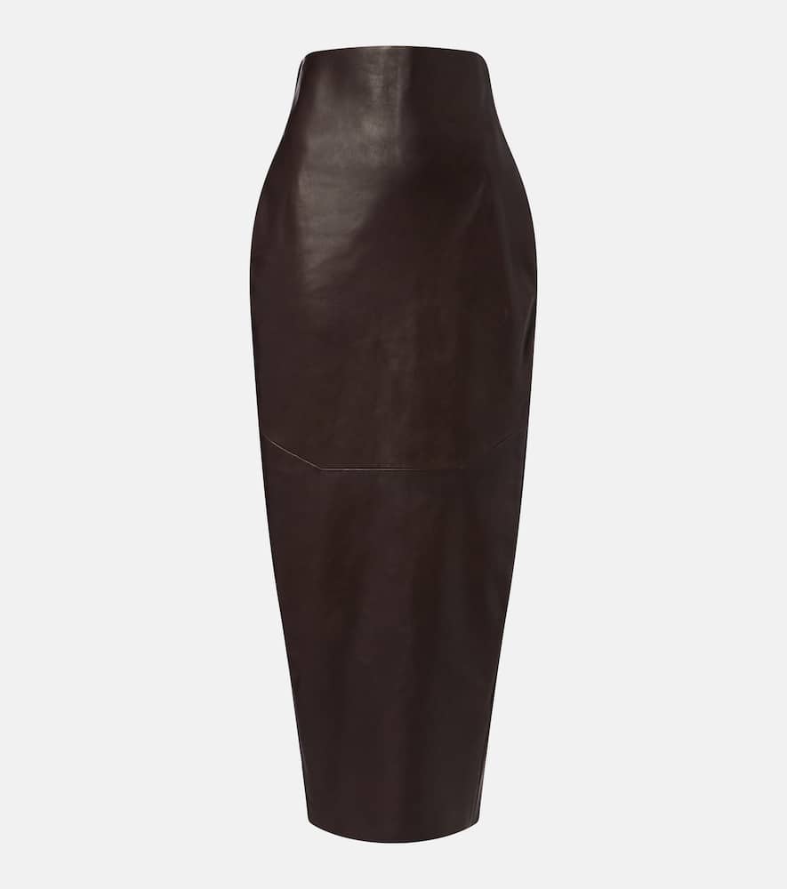 Leather pencil skirt