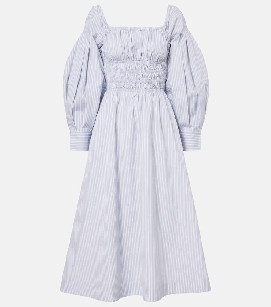 Altuzarra Josie Striped Cotton Midi Dress In Gray