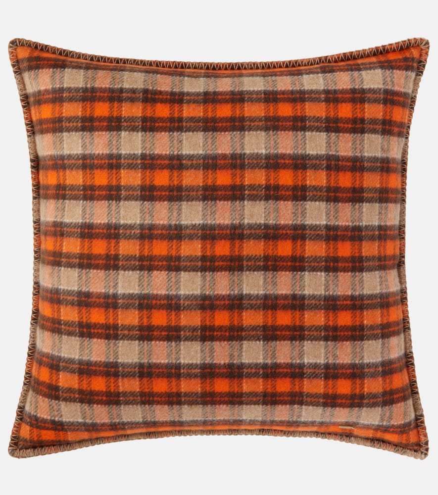 Loewe Anagram Wool And Cashmere Cushion In Brown