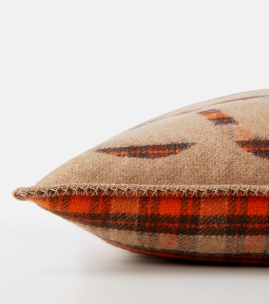Loewe Anagram Wool And Cashmere Cushion In Brown