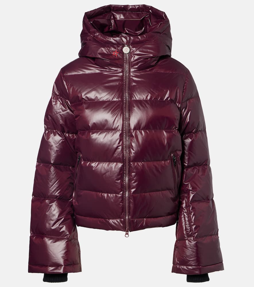 Perfect Moment Womens Burgundy Polar Flare Shell-down Ski Jacket In Burgundy