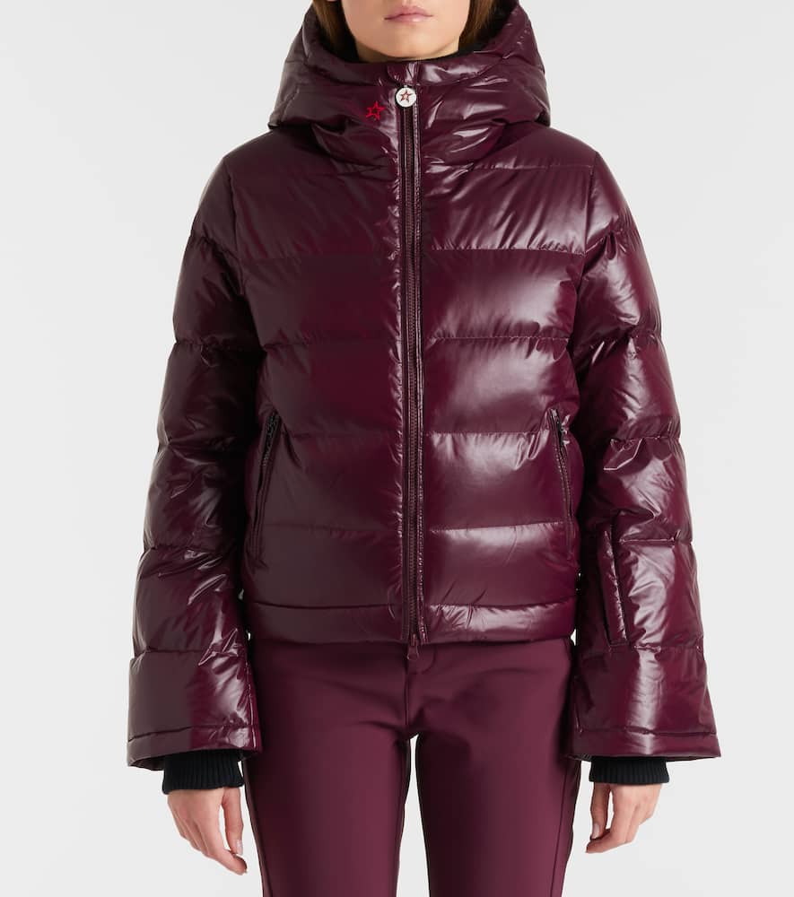 Perfect Moment Womens Burgundy Polar Flare Shell-down Ski Jacket In Burgundy
