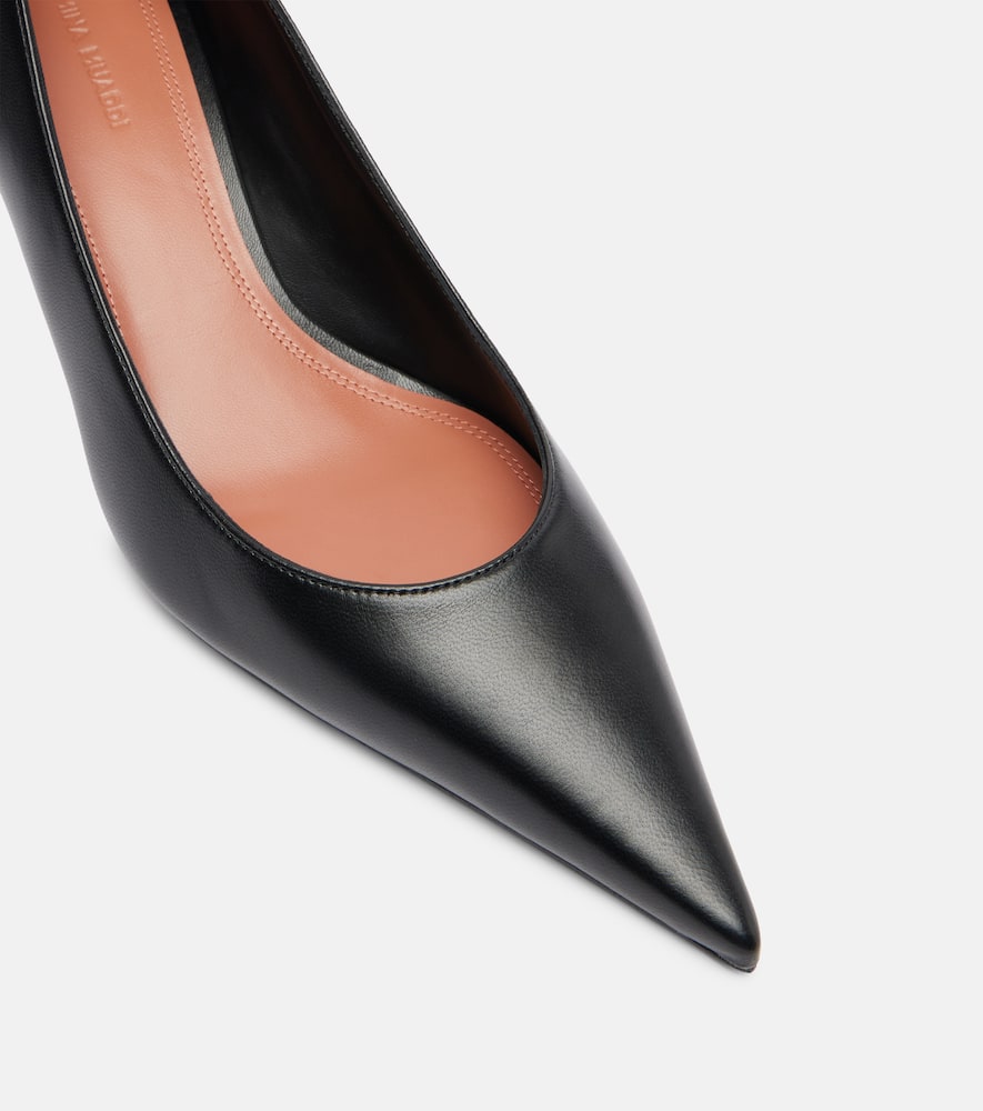 Amina Muaddi Barbara 55 Leather Pumps In Black