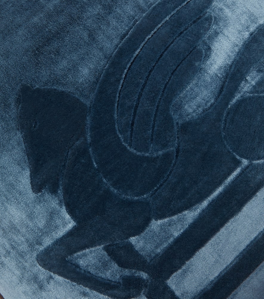 Etro Pegaso Embroidered Cushion In Blue