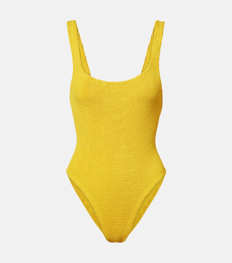 Hunza G Square Neck Swimsuit In Yellow