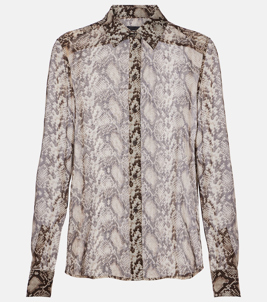 Nili Lotan Gaia Snake Print Silk Shirt