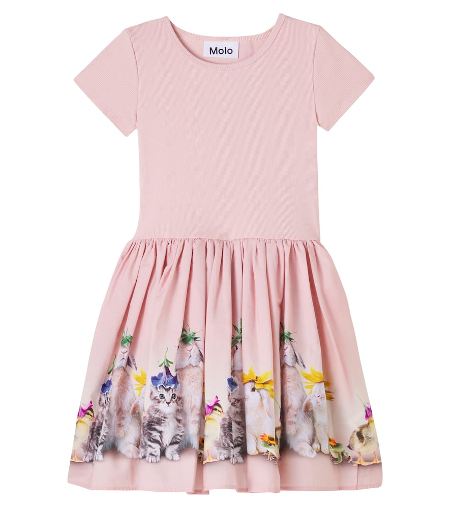 Bedrucktes Kleid aus einem Baumwollgemisch