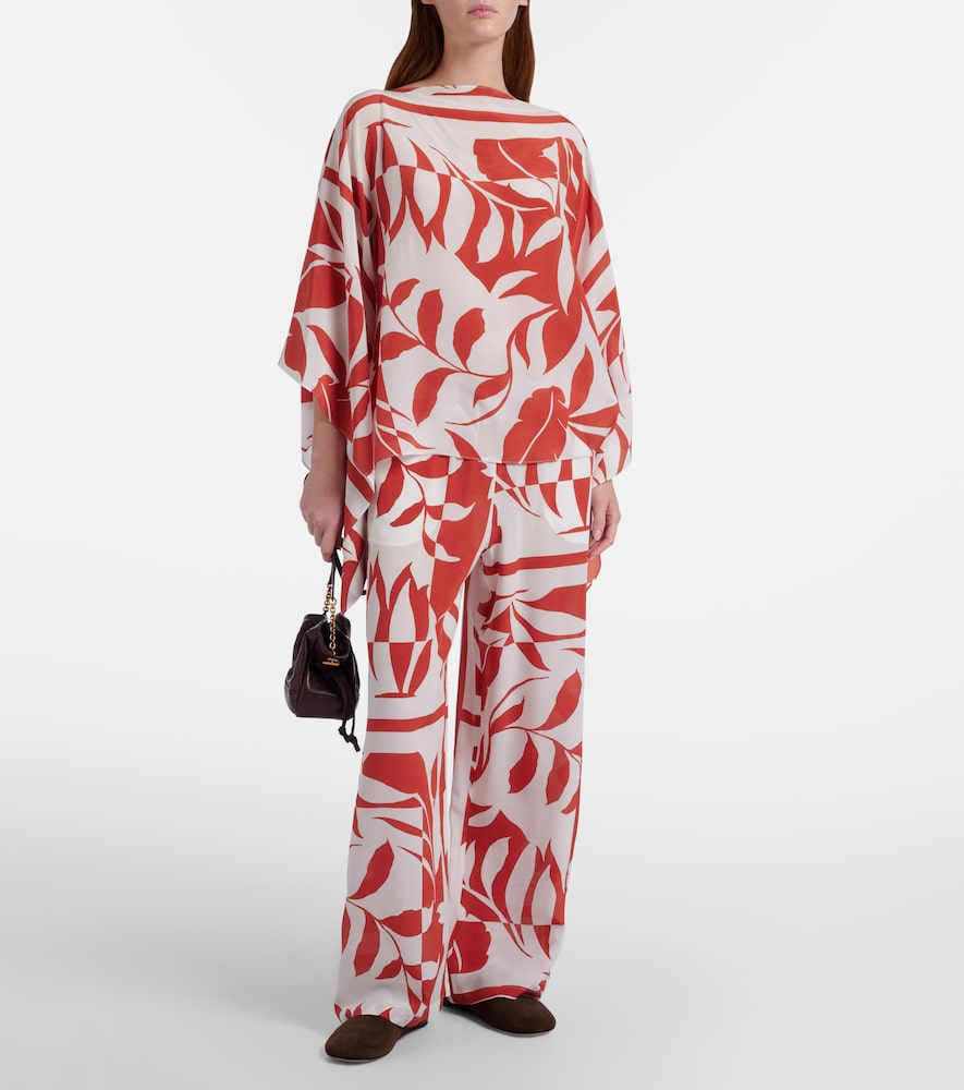 Max Mara Voto printed silk wide-leg pants