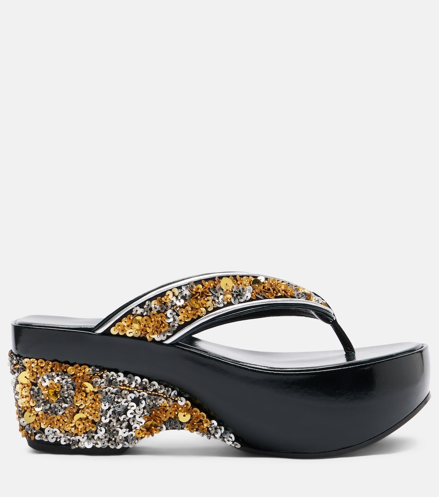  Dries Van Noten Dries Van Noten Plateausandalen Mit Pailletten 