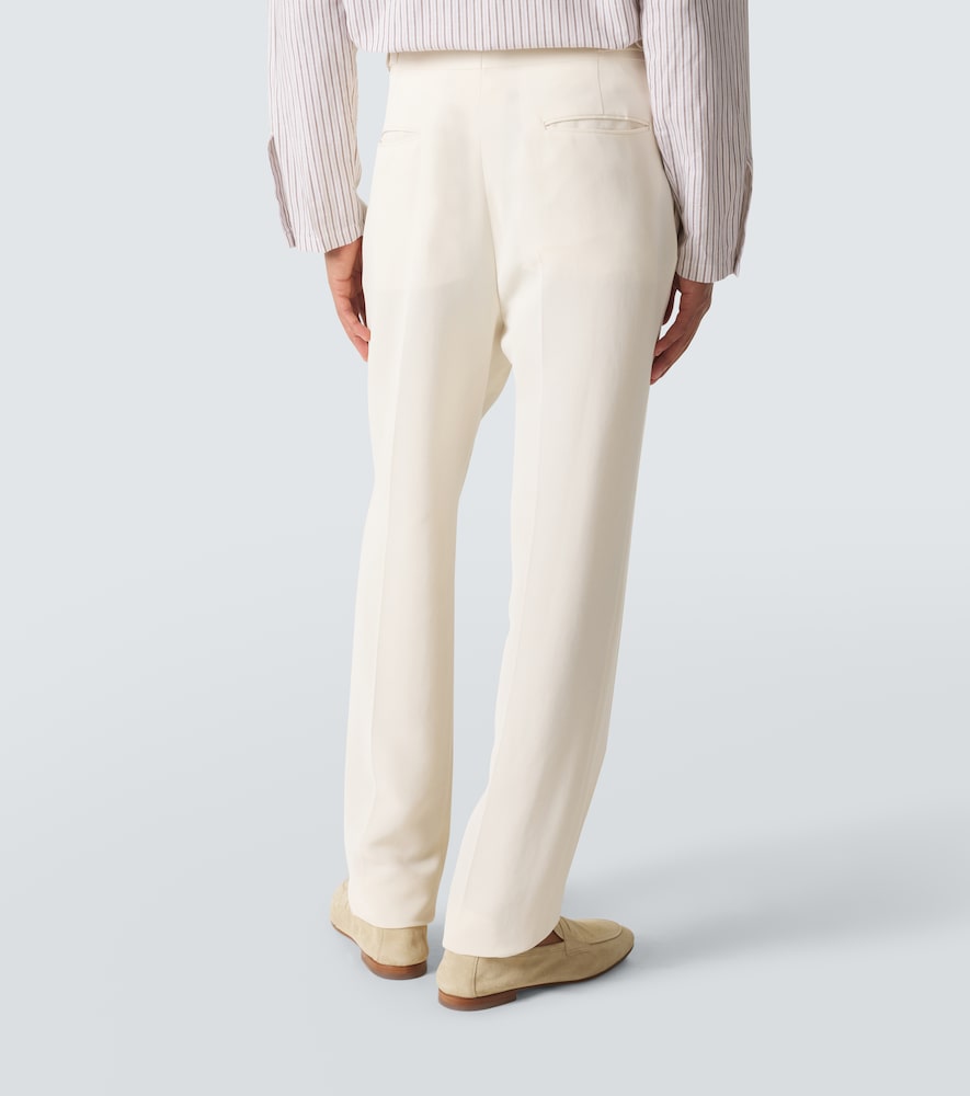  Umit Benan Umit Benan Pietro Silk And Cotton-blend Suit Pants 