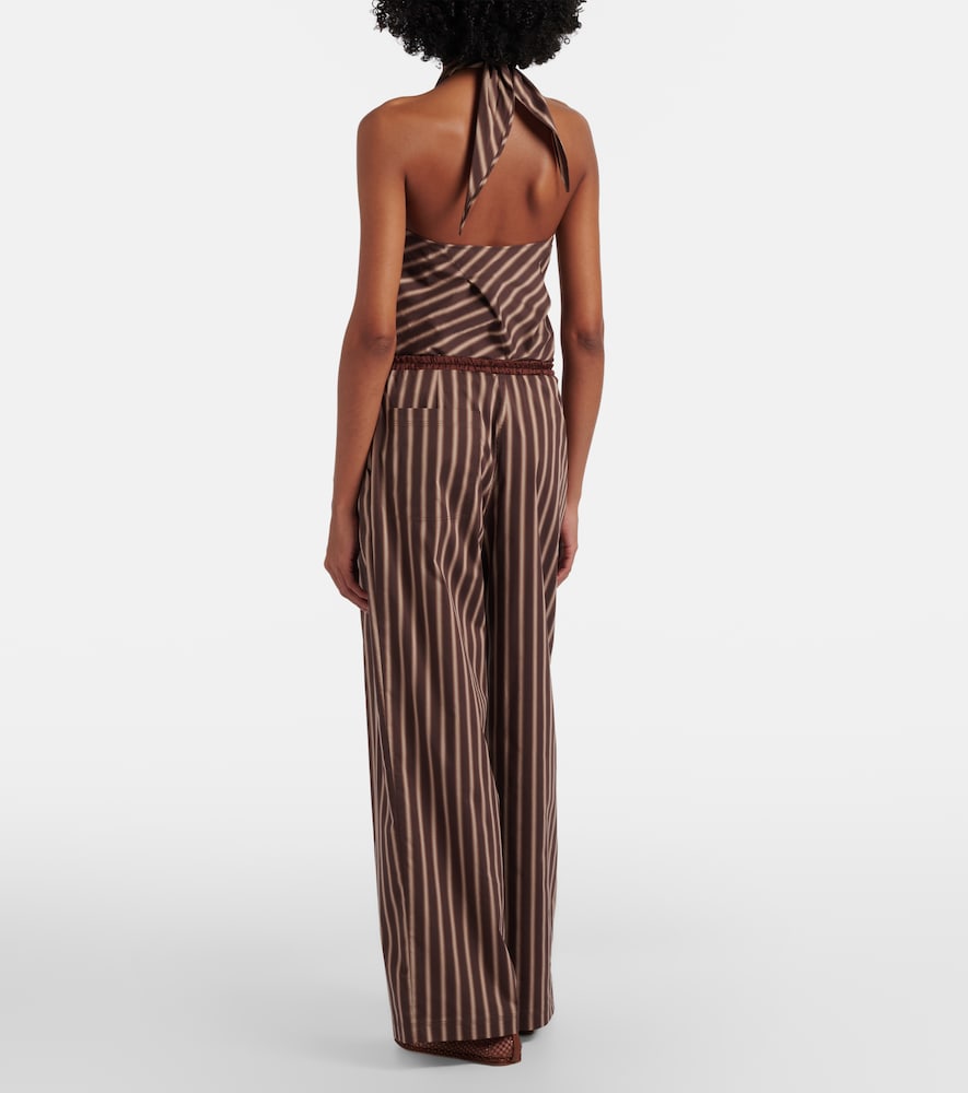  Jacques Wei Jacques Wei Striped Cotton-blend Wide-leg Pants 