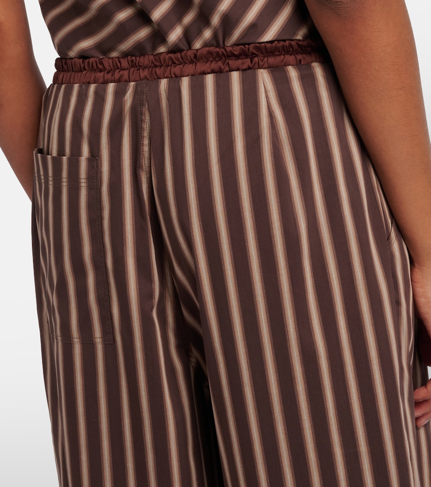 Jacques Wei Jacques Wei Striped Cotton-blend Wide-leg Pants 
