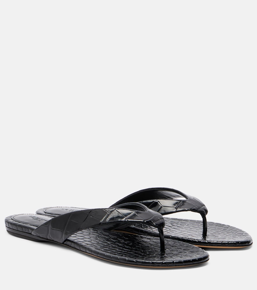 Le Monde Beryl Le Monde Béryl Croc-effect leather thong sandals