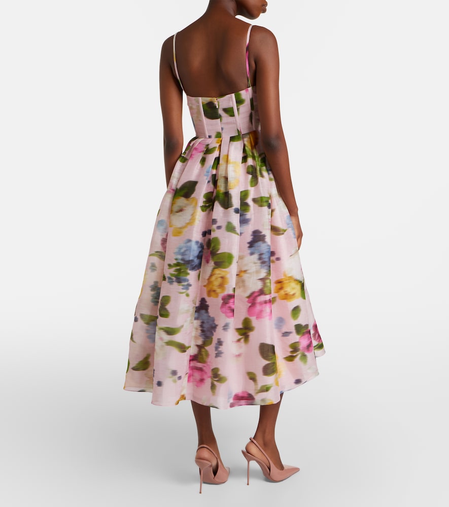  Carolina Herrera Carolina Herrera Midikleid Aus Leinen Und Seide 