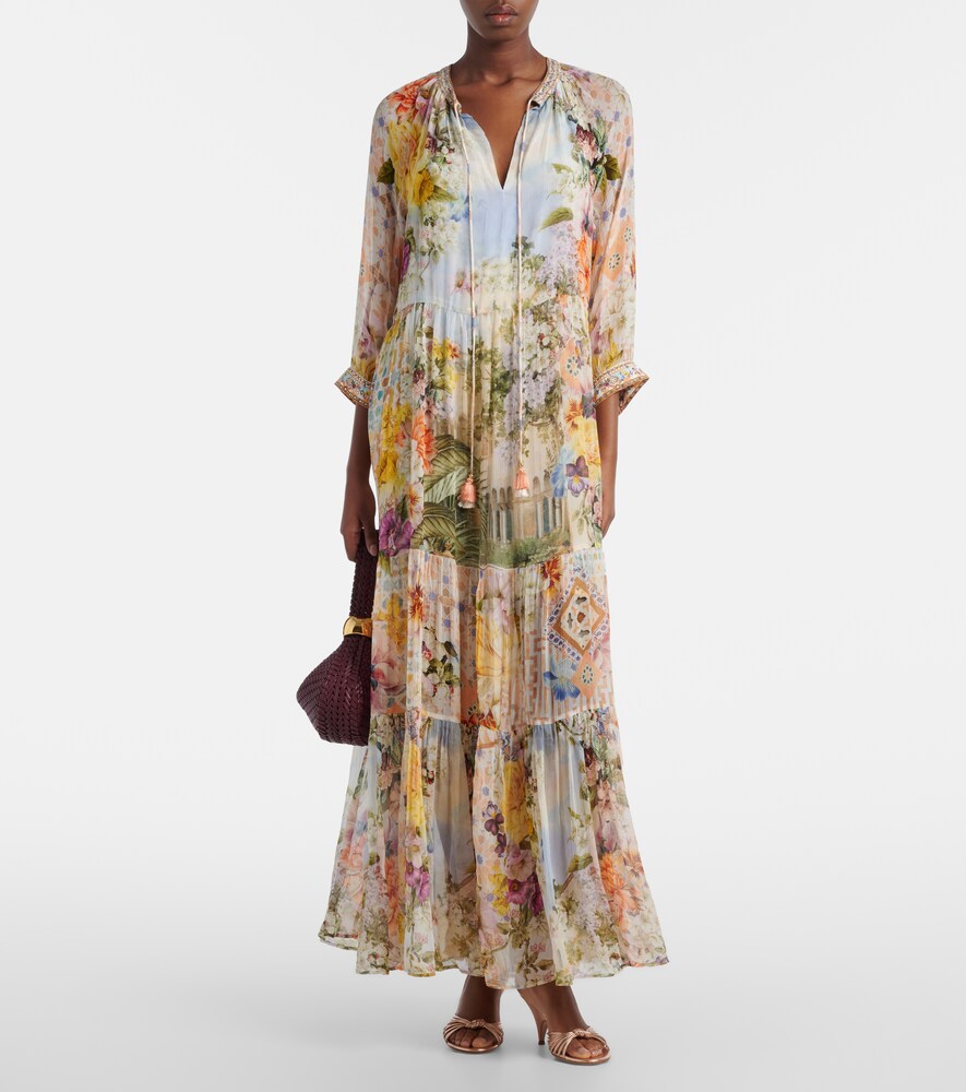  Camilla Camilla Embellished Printed Silk Maxi Dress 