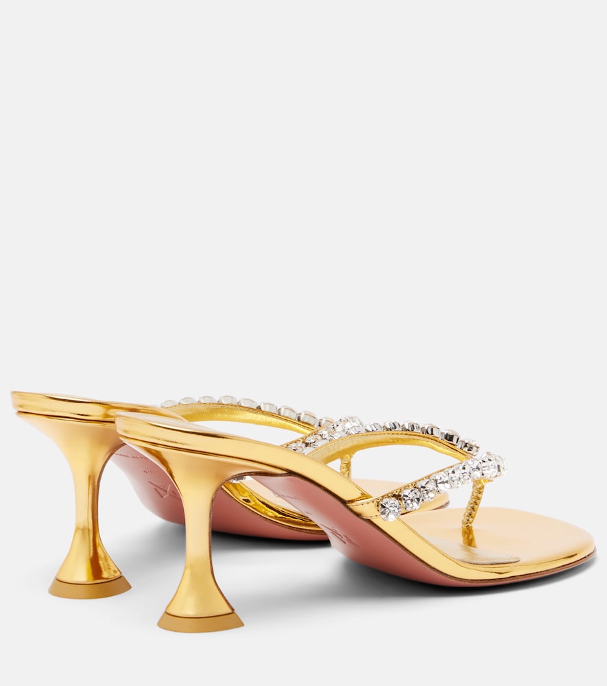Gigi Embellished Leather Thong Sandals