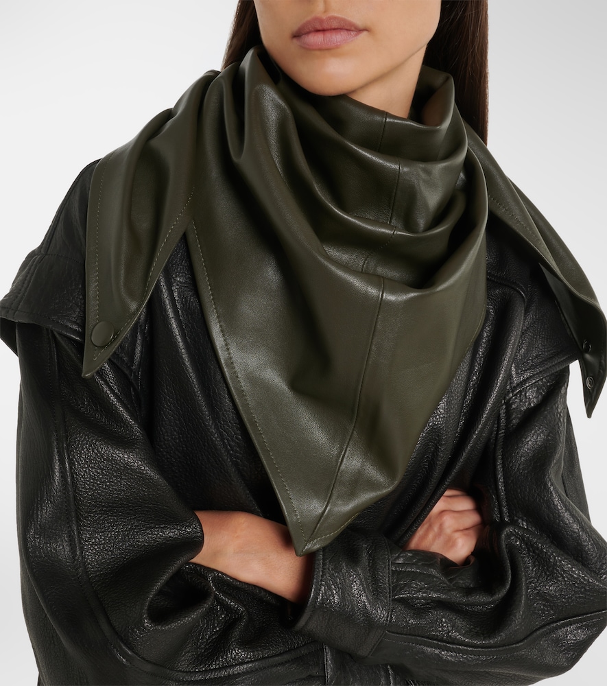 Nour Hammour Draped leather hood