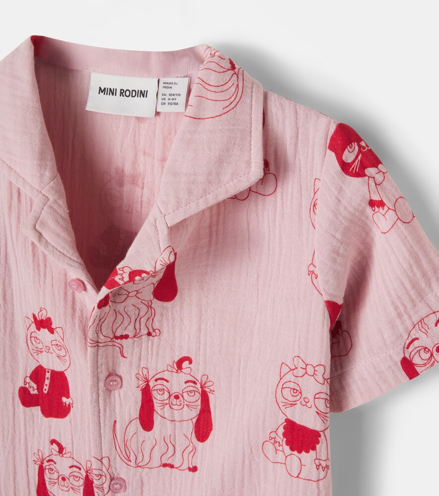  Mini Rodini Mini Rodini Minibabies Printed Cotton Shirt 