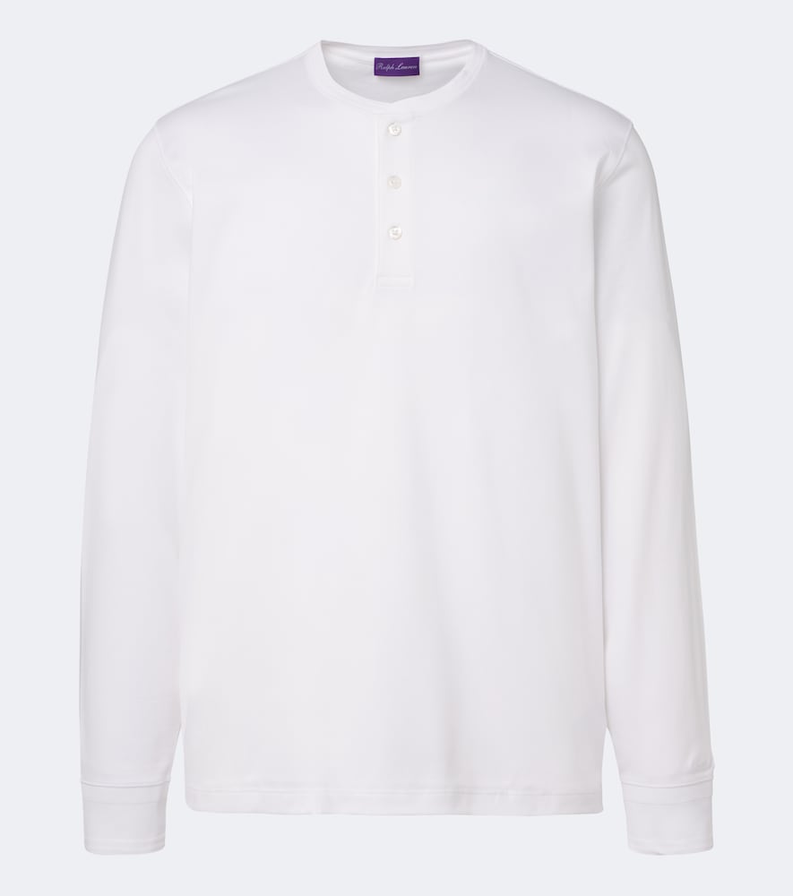 Ralph Lauren Purple Label Men's White Cotton Jersey Henley Shirt UK Size 44 - Mytheresa