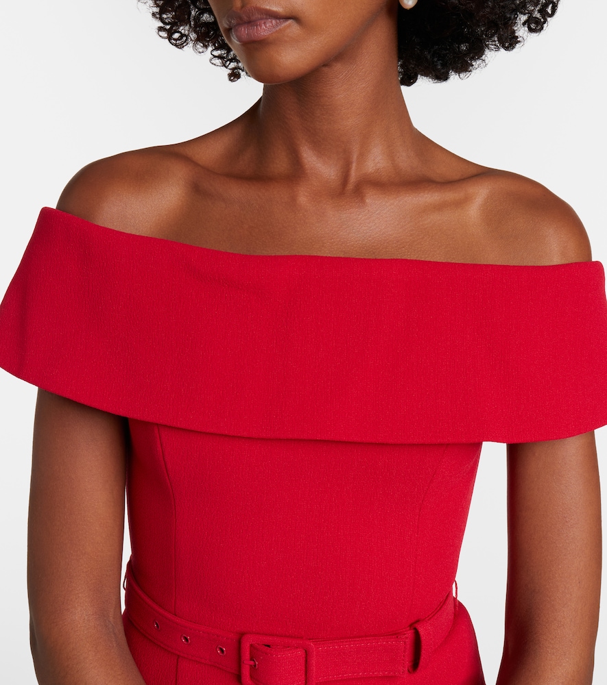 Precious Off-Shoulder Crêpe Midi Dress