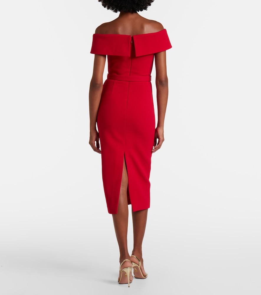 Precious Off-Shoulder Crêpe Midi Dress