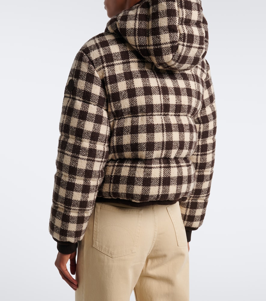 Gingham Wool-Blend Down Jacket