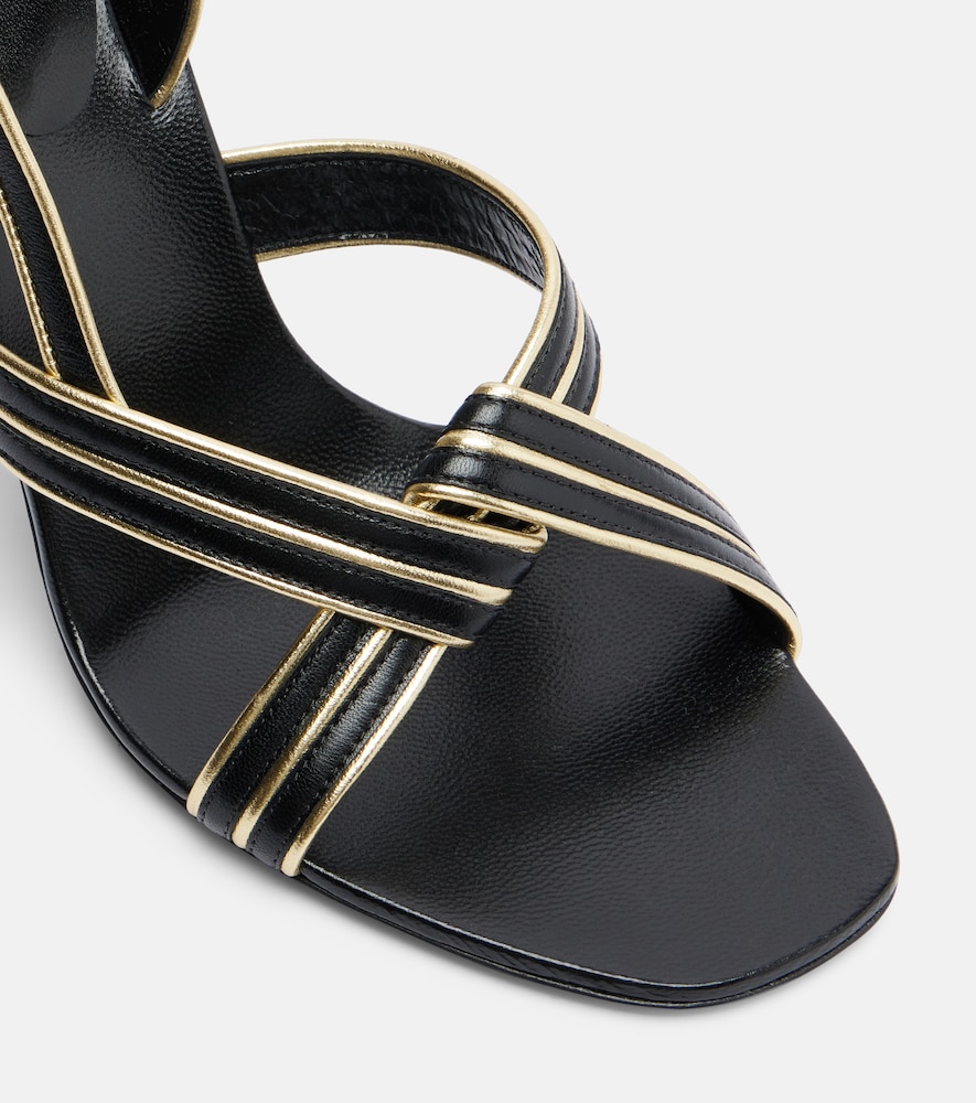  Versace Versace Gianni Leather Slingback Sandals 
