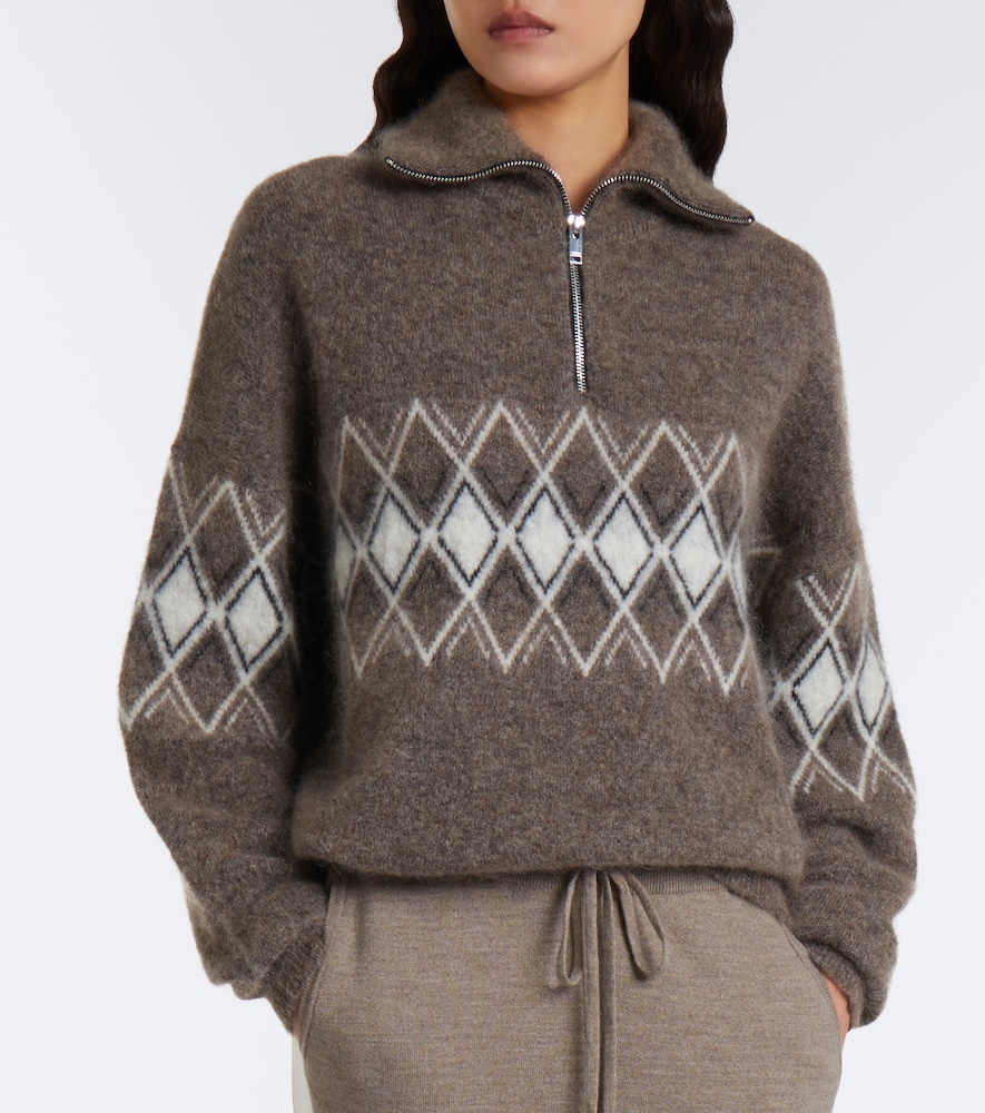 Mireva Mohair-Blend Half-Zip Sweater