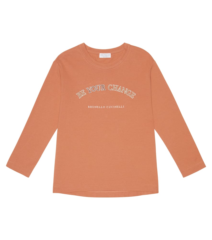 Brunello Cucinelli Kids Embroidered cotton top