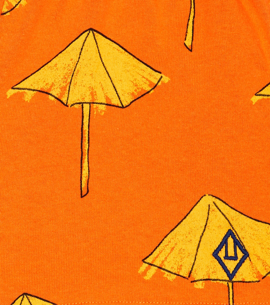 The Animals Observatory Poodle Printed Cotton Shorts In Orange Umbrella