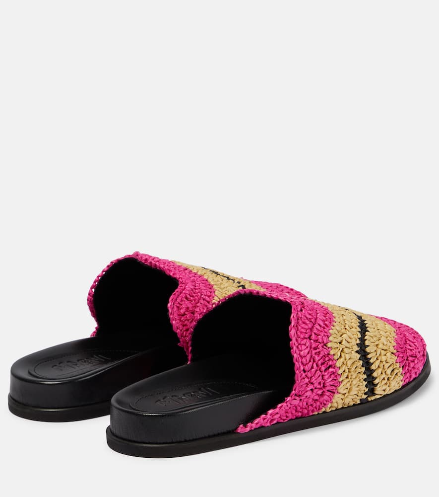 Shop Marni Crochet Sandals In Fuchsia/natural