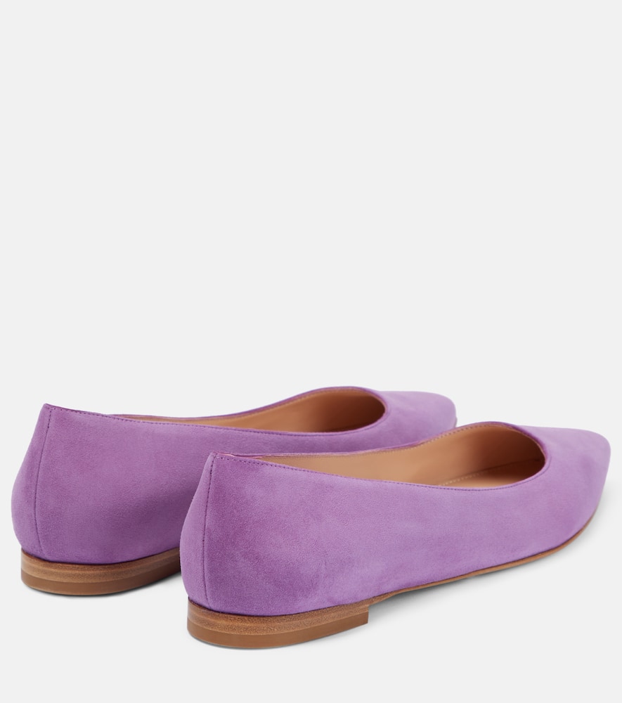 Shop Gianvito Rossi Gianvito Suede Ballet Flats In Purple