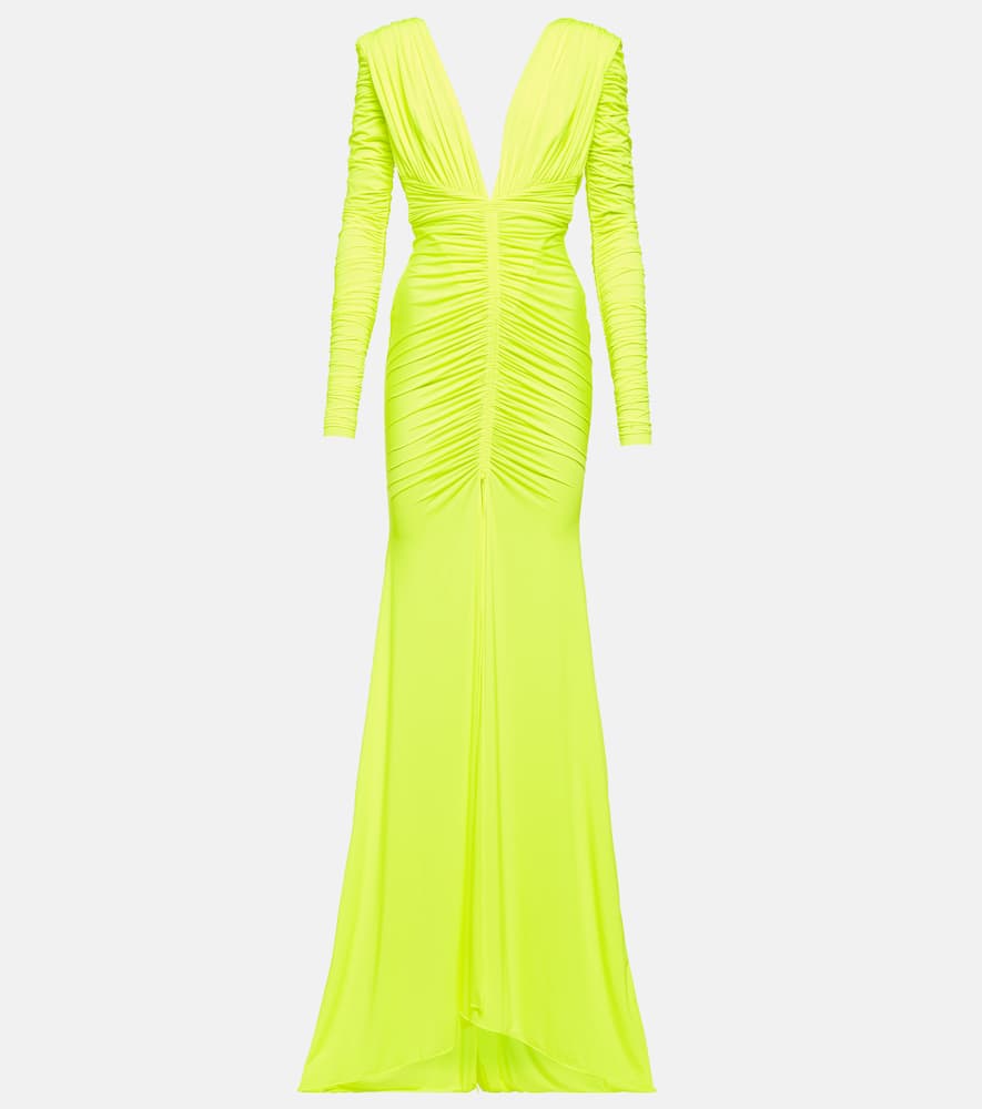 Alex Perry Ruched satin gown