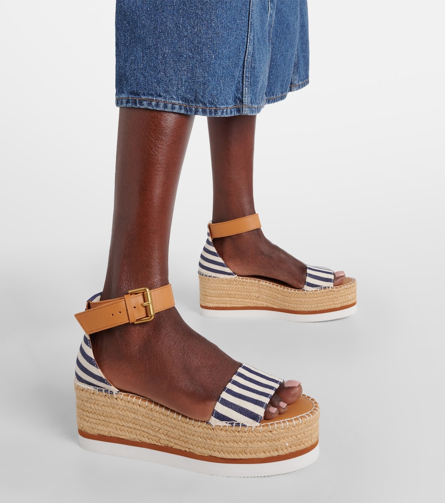  See By Chloe See By Chloã© Glyn Striped Espadrille Wedges 