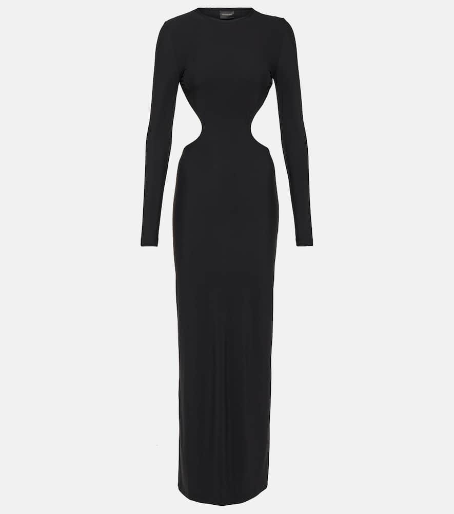 Shop Balenciaga Cutout Gown In Black