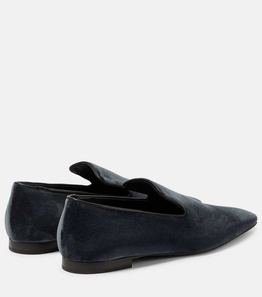 Shop Totême The Venetian Suede Slippers In Grey