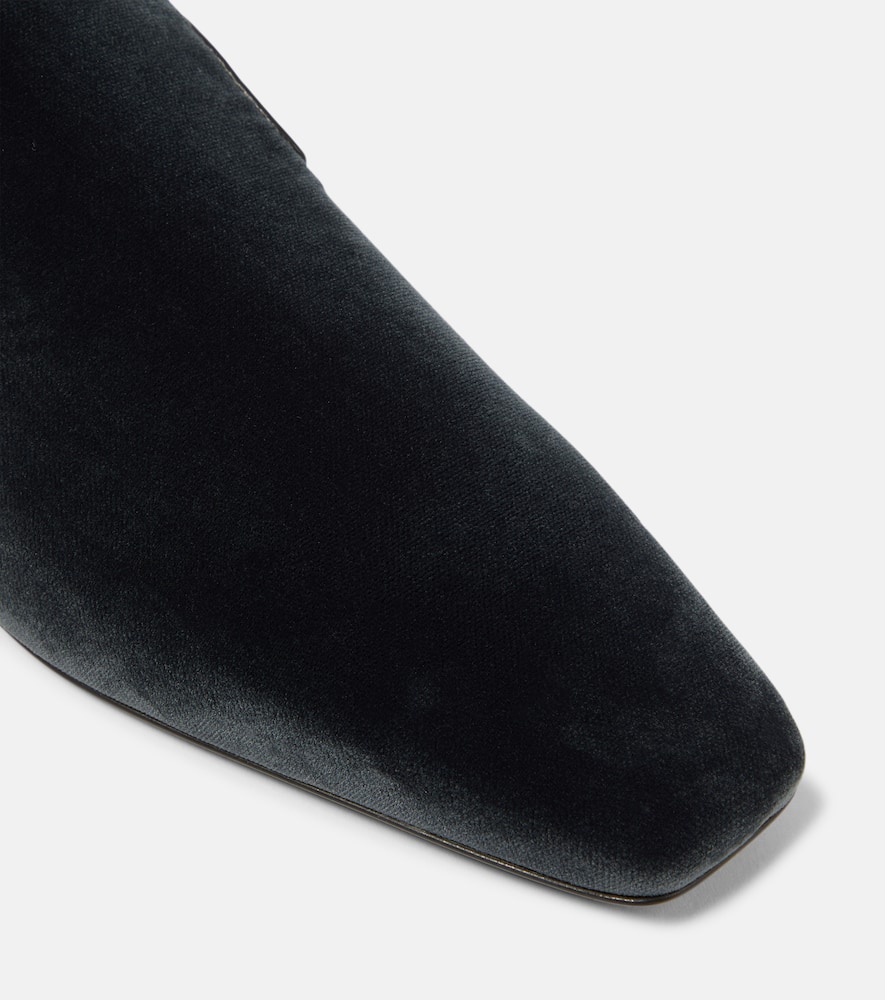 Shop Totême The Venetian Suede Slippers In Grey