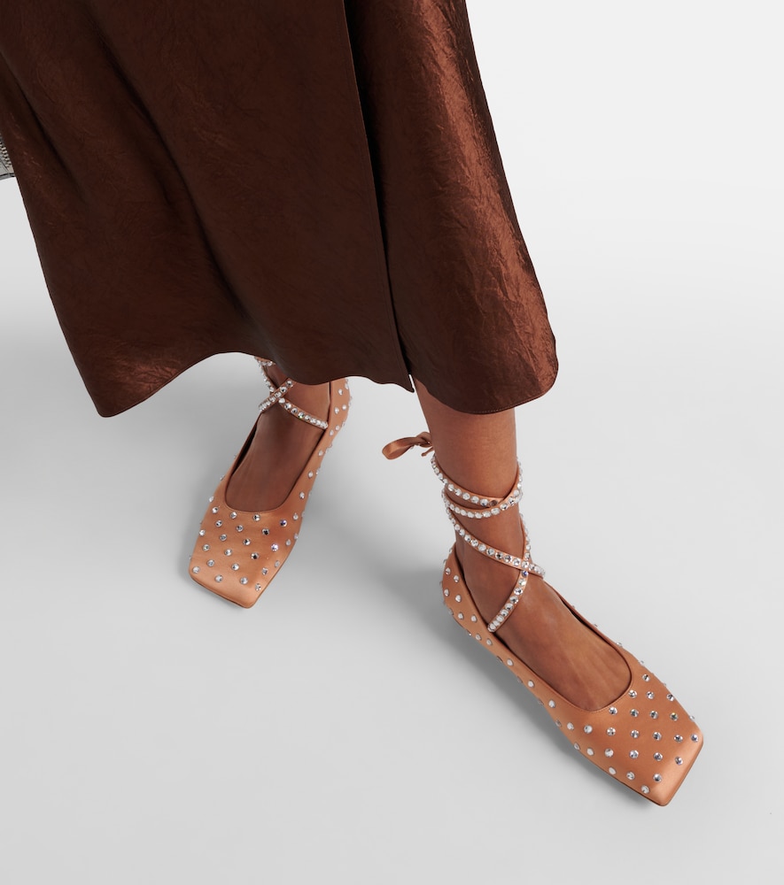 Ane Crystal-Embellished Ballet Flats