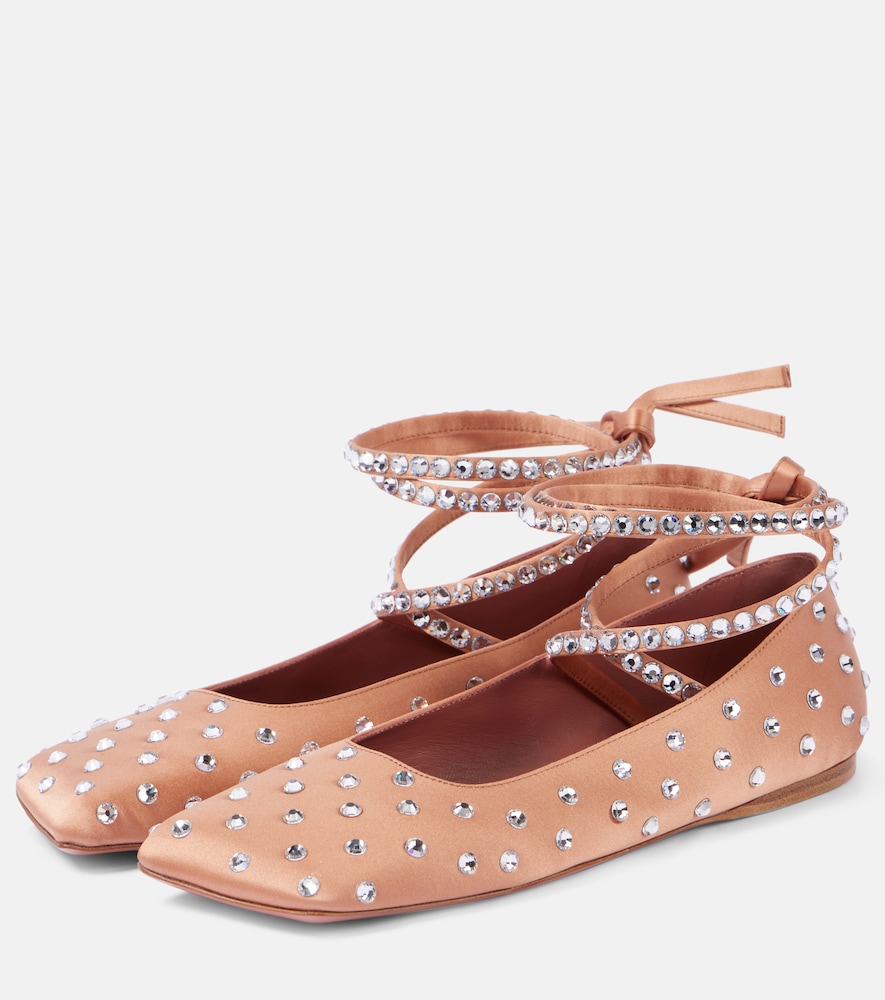 Ane Crystal-Embellished Ballet Flats