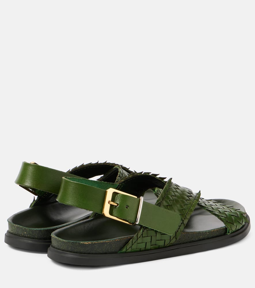 The Row Buckle Sandal In Green