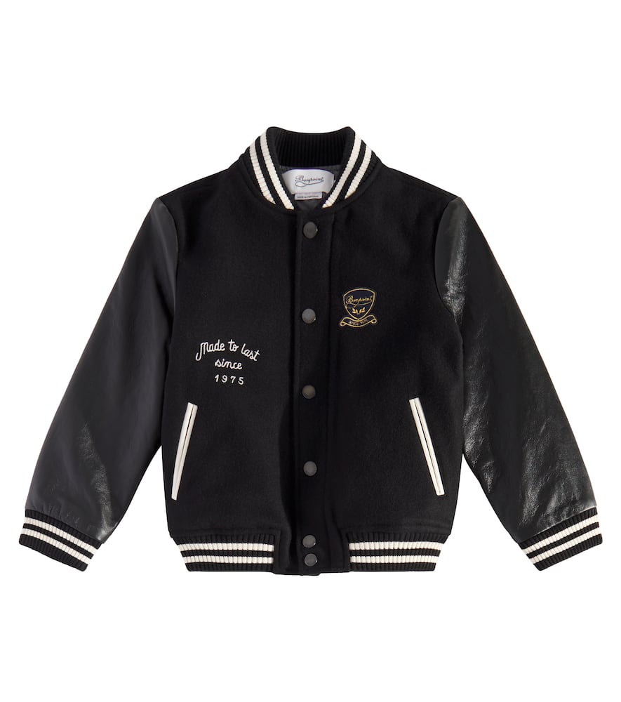 Bonpoint Wool-blend Varsity Jacket In Black