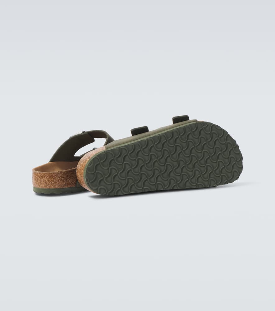 Birkenstock Double Buckle Flat Sole Open Toe Slippers In Green