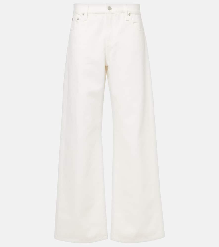 Shop Polo Ralph Lauren Mid-rise Wide-leg Jeans In White